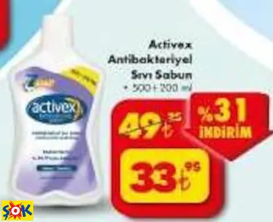 ACTİVEX ANTİBAKTERİYEL SIVI SABUN